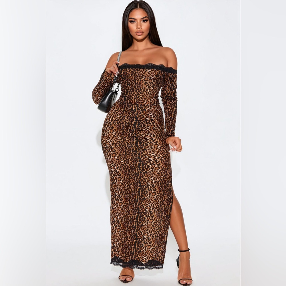 Jodi leopard dress fashion nova